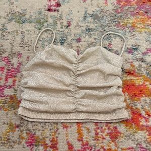 Princess Polly Silver Glitter Tank Top